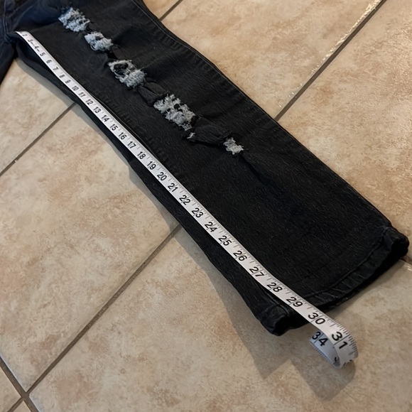 Diamante Grey Distressed Colombia Stretch Skinny Jeans in Junior’s size 15 - Picture 9 of 10